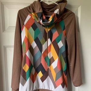 Geometric Cowl neck sweatshirt - Size M
